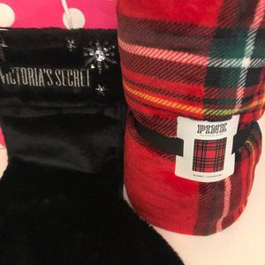 Victoria's Secret Plush Blanket & Stocking